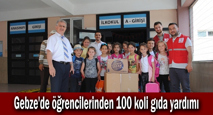 Gebze'de öğrencilerinden 100 koli gıda yardımı