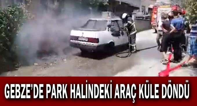 Park halindeki araç küle döndü