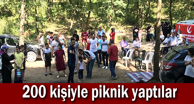 200 kişiyle piknik yaptılar