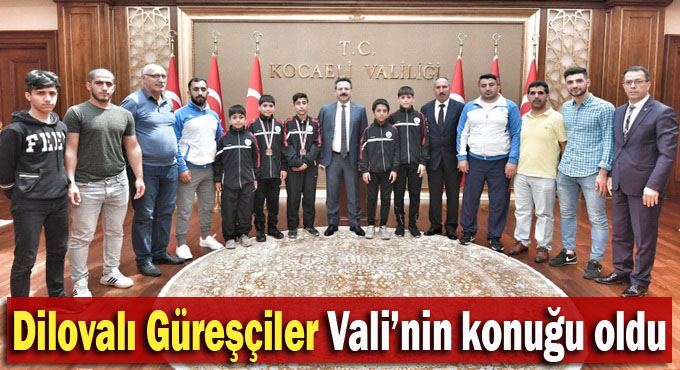 Dilovalı güreşçiler Vali Aksoy'a gitti
