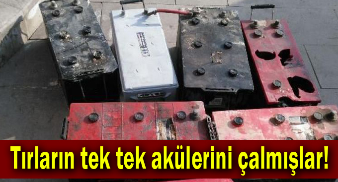 Tırların tek tek akülerini çalmışlar!