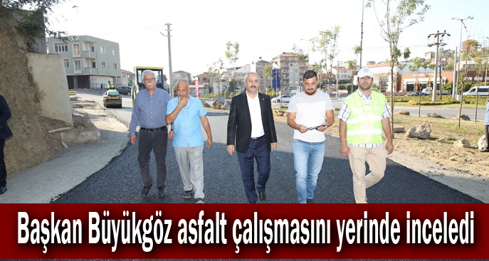 Başkan Büyükgöz asfalt çalışmasını yerinde inceledi