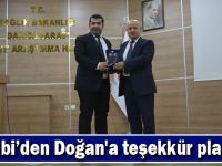 Farabi’den Doğan'a teşekkür plaketi!