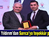 Binali Yıldırım’dan Sarıca’ya teşekkür plaketi