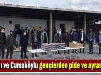 Kadıllı ve Cumaköylü gençlerden pide ve ayran jesti