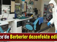 Gebze’de Berberler ve kuaförler dezenfekte ediliyor