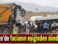 İşçi servisi ile hafriyat kamyonu çarpıştı: 5 yaralı!