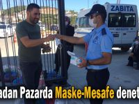 Zabıtadan Pazarda Maske-Mesafe Denetimleri