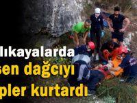 Ballıkayalarda düşen dağcıyı itfaiye ekipleri kurtardı