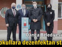 Darıca Belediyesi’nden okullara dezenfektan standı