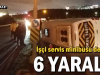 Gebze'de İşçi servis minibüsü devrildi!