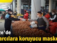 Gebze’de pazarcılara koruyucu maske