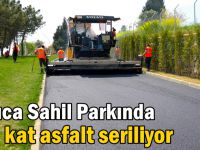 Darıca Sahil Parkında son kat asfalt seriliyor