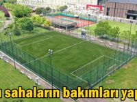 Halı sahaların bakımları yapıldı