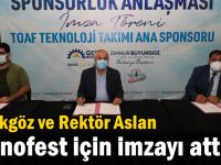 Büyükgöz ve Rektör Aslan  Teknofest için imzayı attı