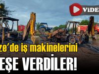 Gebze’de iş makinelerini ateşe verdiler!