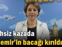 Talihsiz kazada Özdemir’in bacağı kırıldı!