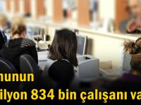 Kamunun 4 milyon 834 bin çalışanı var