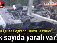 Beylikbağı’nda öğrenci servisi devrildi Çok sayıda yaralı var!