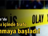 Gebze'de çarşı içinde trafo yanmaya başladı!