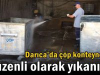 Darıca’da çöp konteynerleri düzenli olarak yıkanıyor