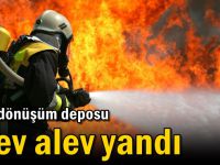 Gebze'de Geri dönüşüm deposu alev alev yandı