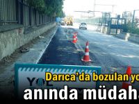 Darıca’da bozulan yollara anında müdahale