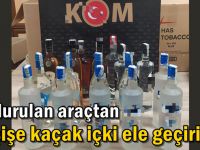 Durdurulan araçtan 17 şişe kaçak içki ele geçirildi!