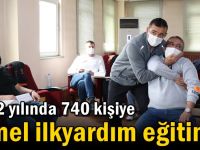 2022 yılında 740 kişiye temel ilkyardım eğitimi