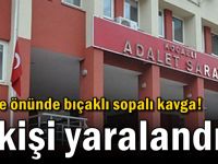 Adliye önünde bıçaklı sopalı kavga! 3 kişi yaralandı