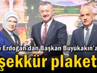 Emine Erdoğan’dan Başkan Büyükakın’a teşekkür plaketi