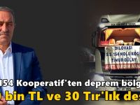 154 Nolu Kooperatif depremzedeler için seferber oldu!