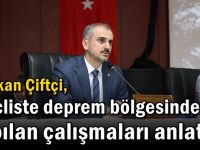 Çiftçi, mecliste deprem bölgesinde yapılan çalışmaları anlattı