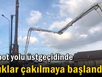 Feribot yolu üstgeçidinde kazıklar çakılmaya başlandı