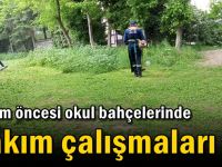 Seçim öncesi okul bahçelerinde bakım çalışmaları