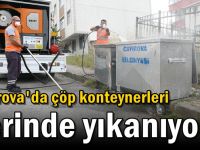 Çöp konteynerleri yerinde yıkanıyor