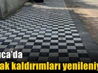 Yelkenkaya Caddesinin kaldırımları yenileniyor