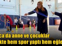 Darıca’da anne ve çocuklar birlikte hem spor yaptı hem eğlendi