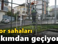 Spor sahaları bakımdan geçiyor