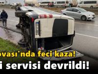 Dilovası'nda feci kaza! İşçi servisi devrildi!