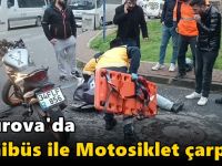 Minibüs ile motosiklet kafa kafaya çarpıştı!