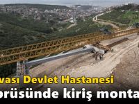 Dilovası Devlet Hastanesi Köprüsünde kiriş montajı