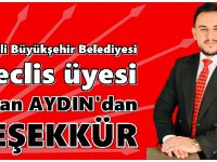 Baran Aydın'dan teşekkür mesajı!