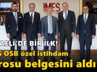 Kocaeli’de bir ilk! İMES OSB özel istihdam bürosu belgesini aldı