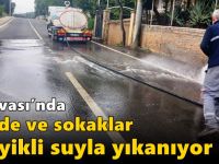 Dilovası’nda cadde ve sokaklar tazyikli suyla yıkanıyor