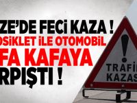 MOTOSİKLETLE OTOMOBİL ÇARPIŞTI!