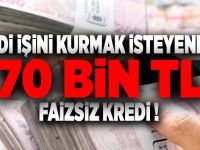 Kendi işini kurmak isteyenlere 70 bin TL faizsiz kredi