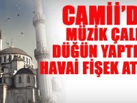 Camiide şarkılı havai fişekli düğün