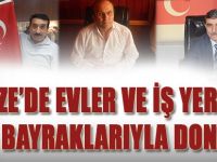 Gebze'de Evler ve İş Yerleri Türk Bayraklarıyla Donatıldı