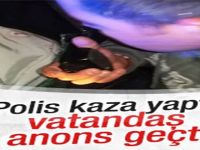 Polis aracı kaza yaptı: 2 yaralı